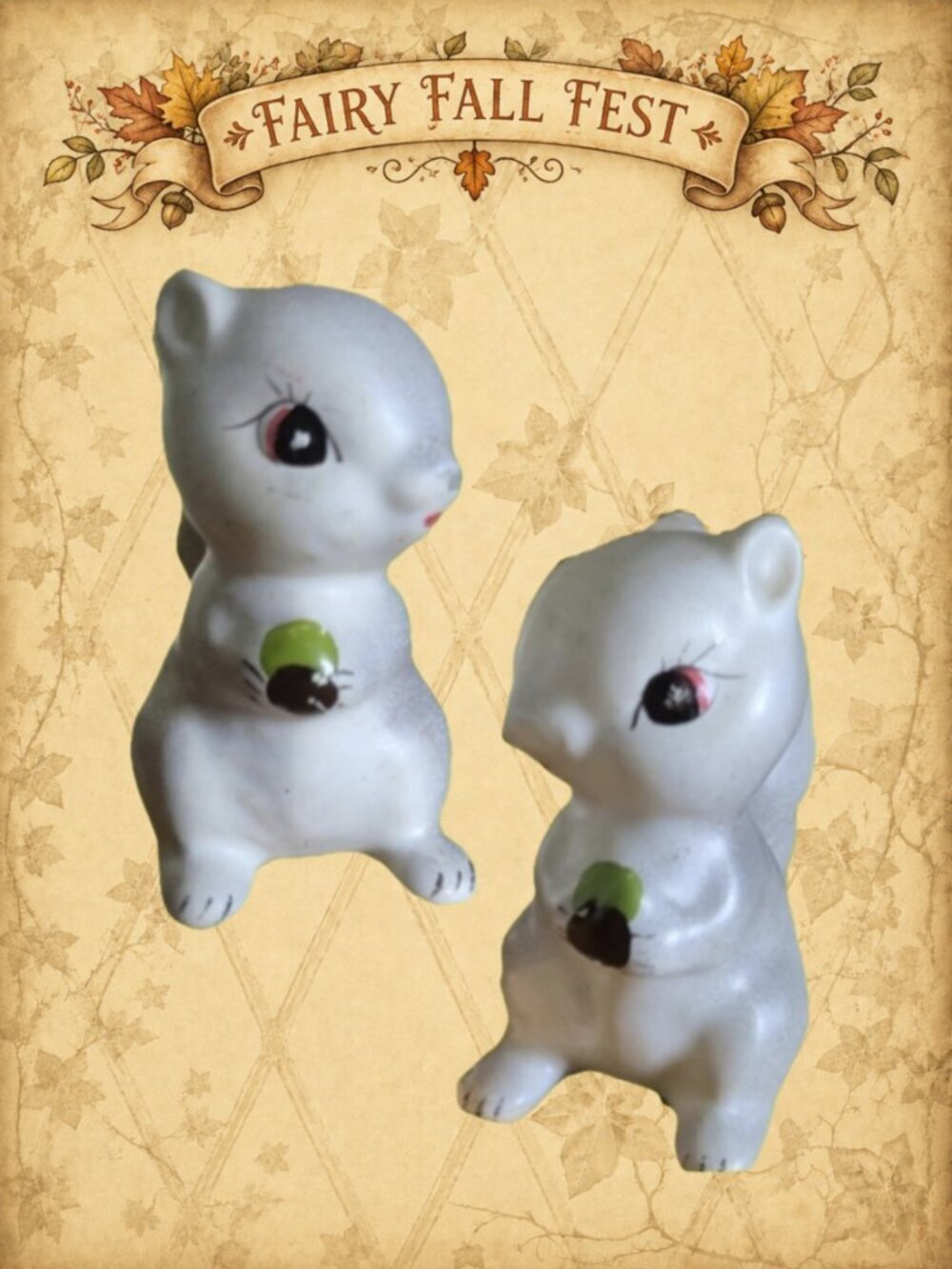 Pantry Pixie Hoard π―π§ββοΈ Vintage Japan 1940s Squirrel Salt & Pepper Shakers Se